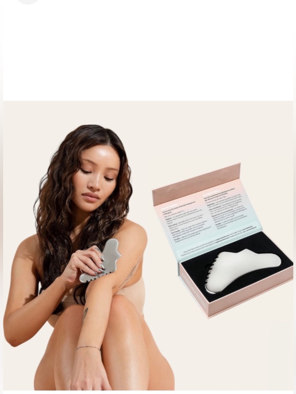 Sacheu Ulta Beauty Body Gua Sha Stainless Steel Tool w/ Travel Bag Sealed NWT